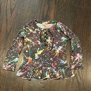 Colorful Splatter Long Sleeve Kids Top